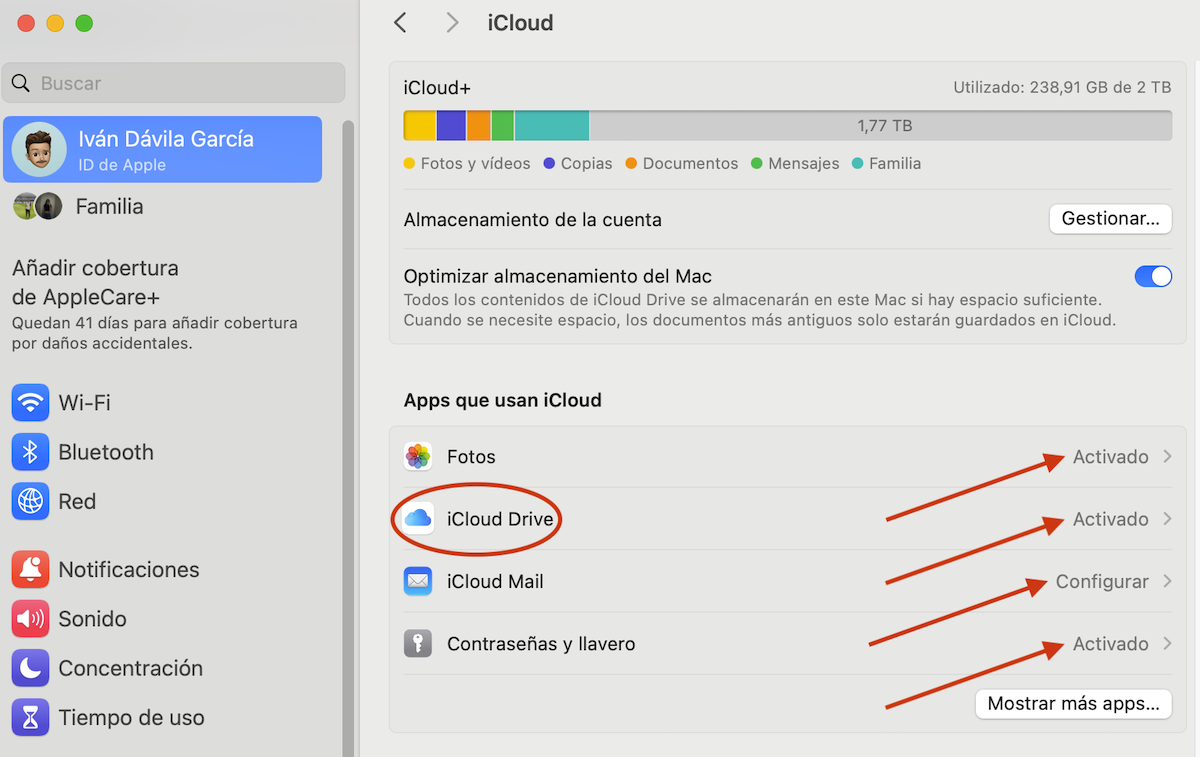 Configuración de iCloud en Mac