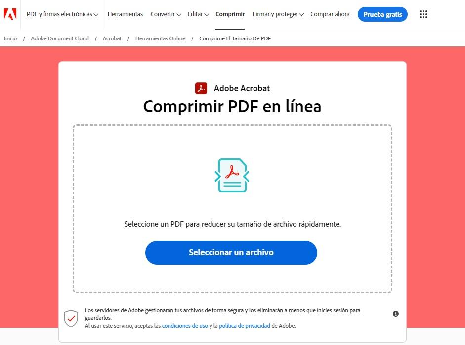 adobe compresion pdf