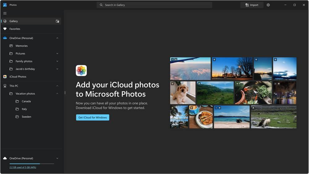 App Fotos Windows 11 - iCloud