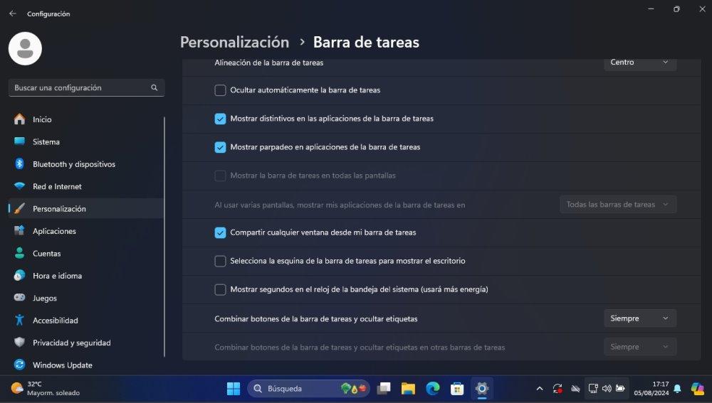 COMBINAR BOTONES BARRA TAREAS WINDOWS 11