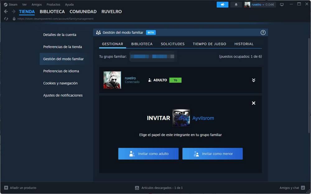 Grupos familiares de Steam - 2