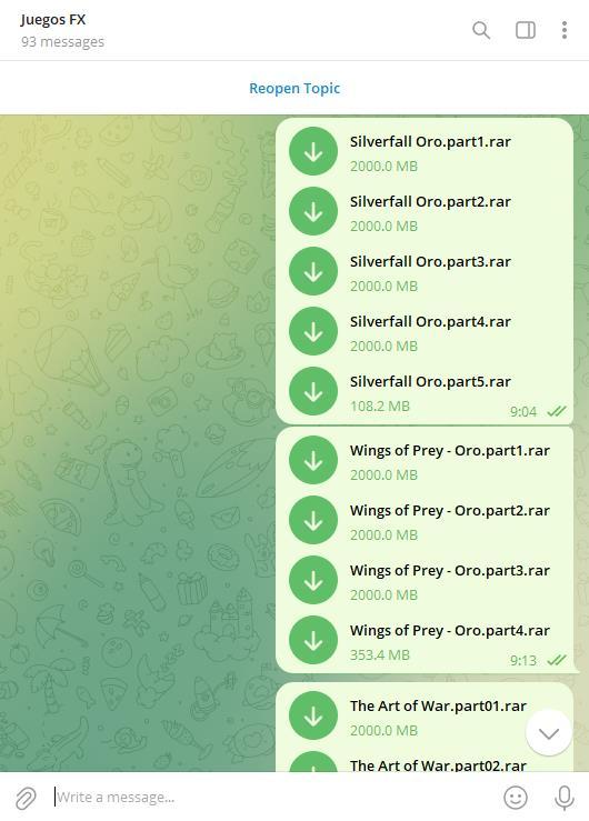 Subidas Telegram