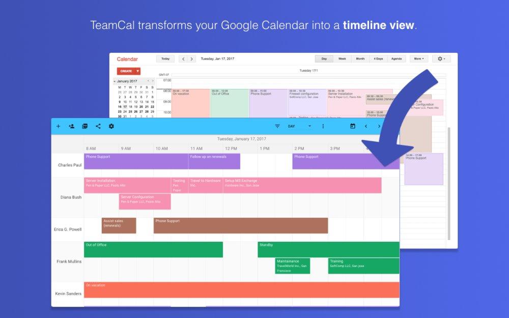 TeamCal google calendar