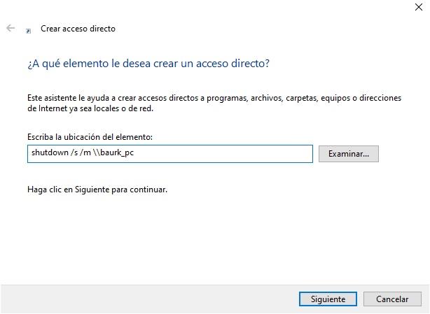 acceso directo encender pc