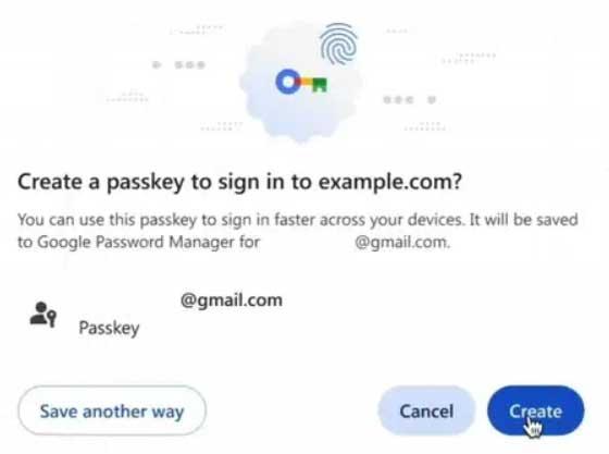 crear passkey