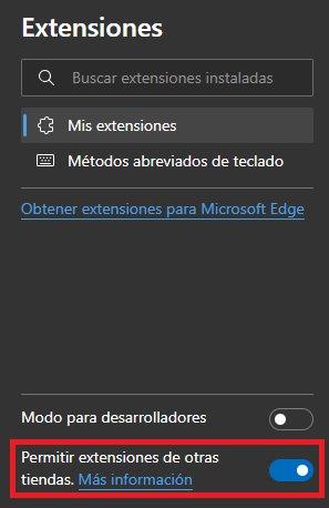 extensiones otras tiendas microsoft edge