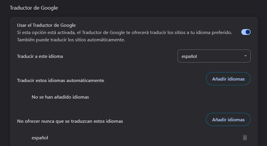 idiomas chrome