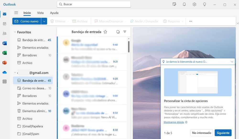 nuevo Outlook interfaz