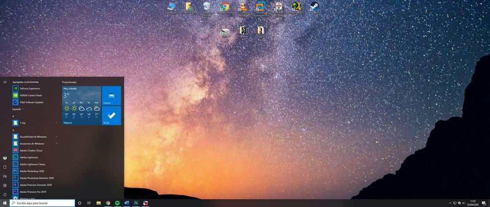 Escritorio limpio Windows 10