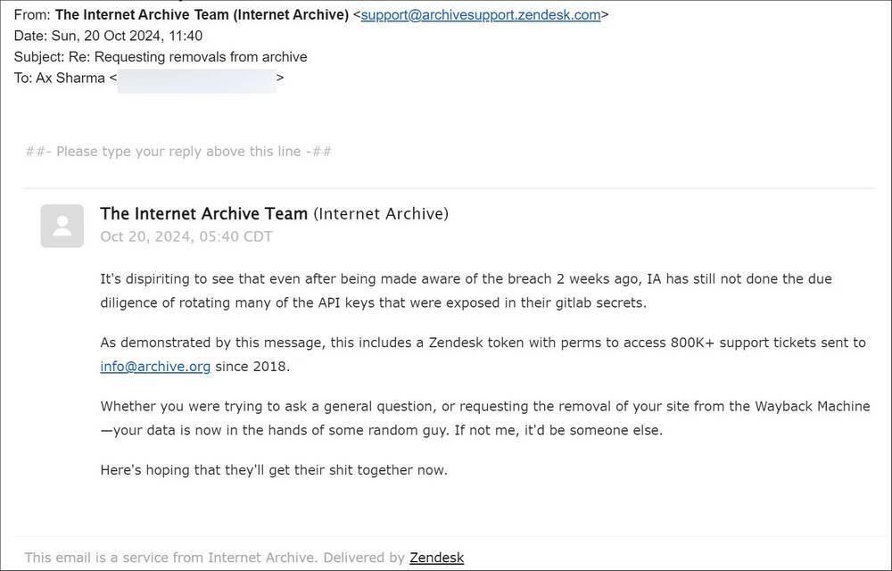 Mail Zendesk Internet Archive