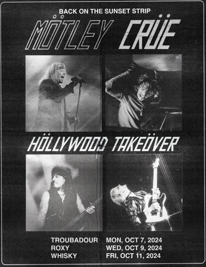 Mötley Crüe regresa sus origenes en el Sunset Strip