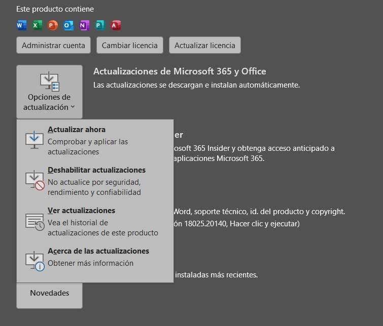 actualizaciones office