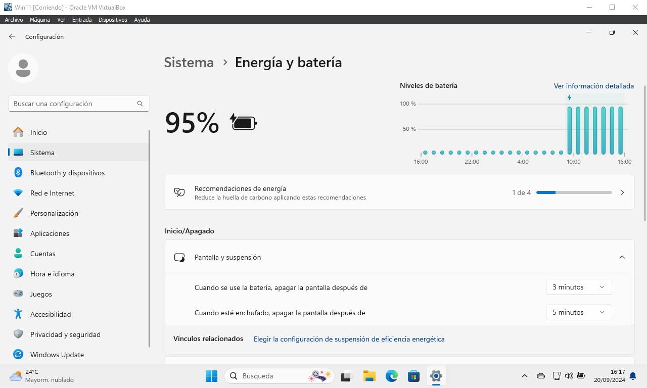 ahorrar bateria apagar pantalla portatil