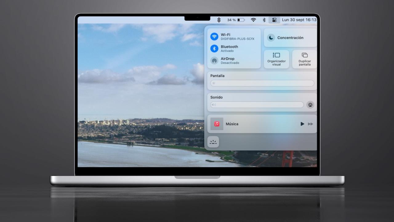 Centro de Control en macOS