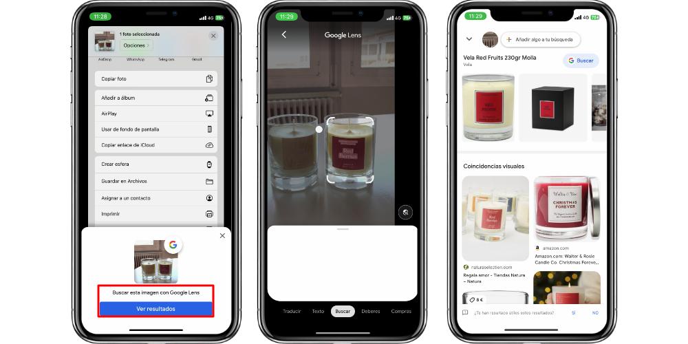 resultados google lens iphone