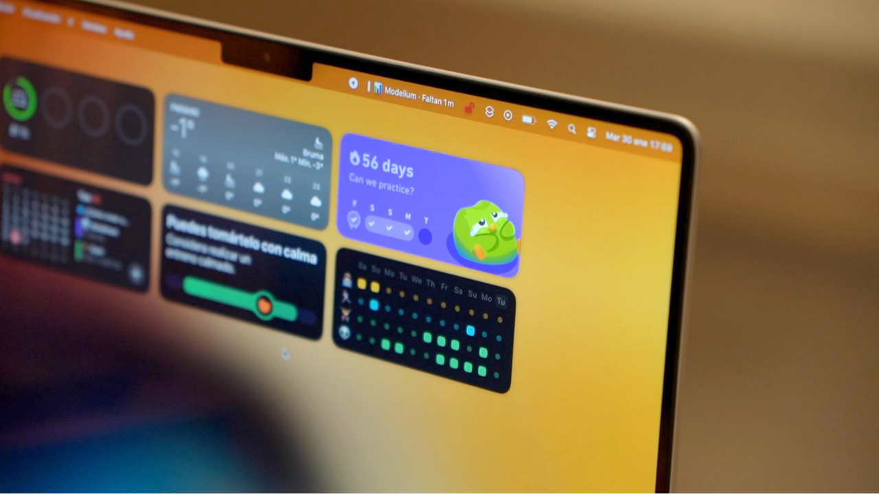 widgets en el MacBook Pro con macOS Sonoma