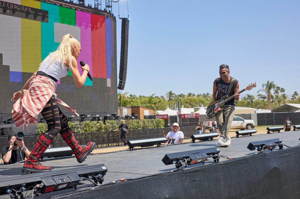 Gwen Stefani y Tony Kanal en los ensayos de Coachella / Foto: FB oficial de No Doubt