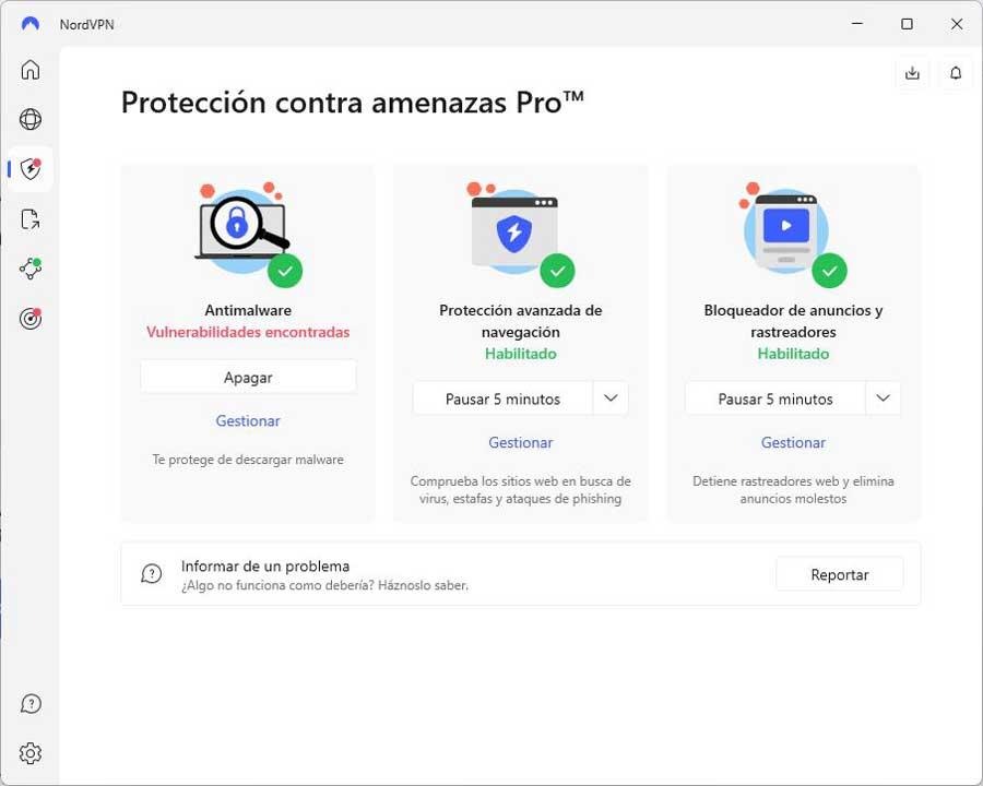 interfaz proteccion amenazas