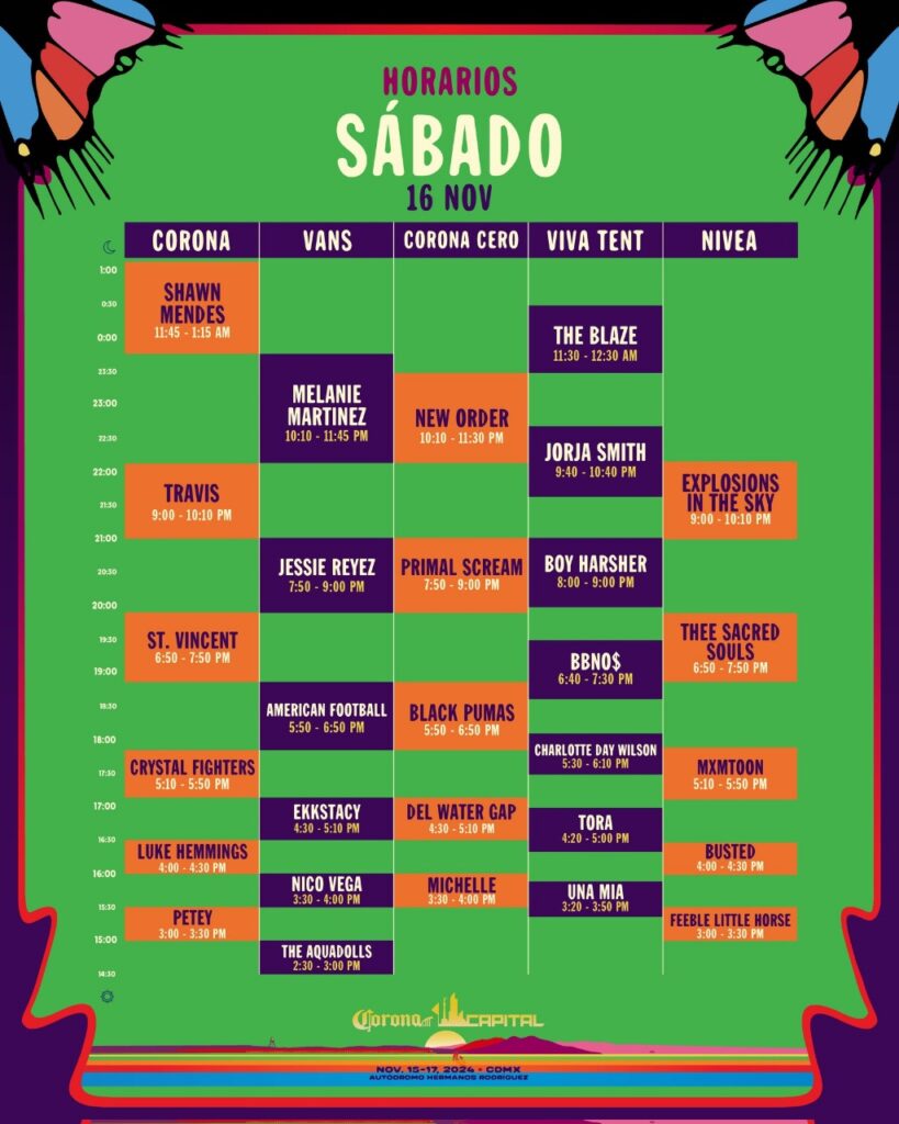 marvin horarios corona capital sabado