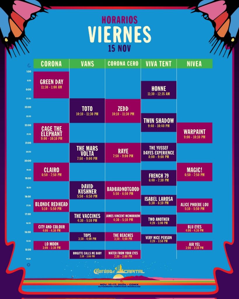 marvin horarios corona capital viernes