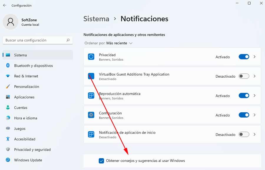 notificaciones Windows