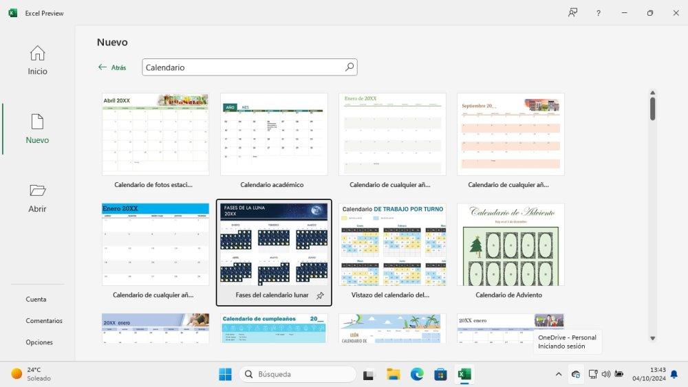 plantilla calendario excel