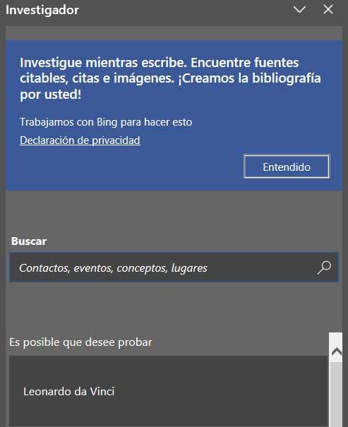 word investigador