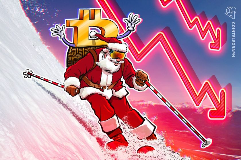 Esperanzas de un «rally de Santa» de Bitcoin se desvanecieron luego de que el precio alcanzara un mínimo de diciembre