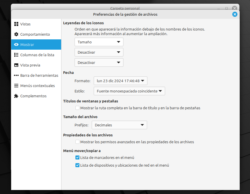 Cómo ver el tamaño de los archivos en la vista de icono en Dolphin, Nautilus y Nemo