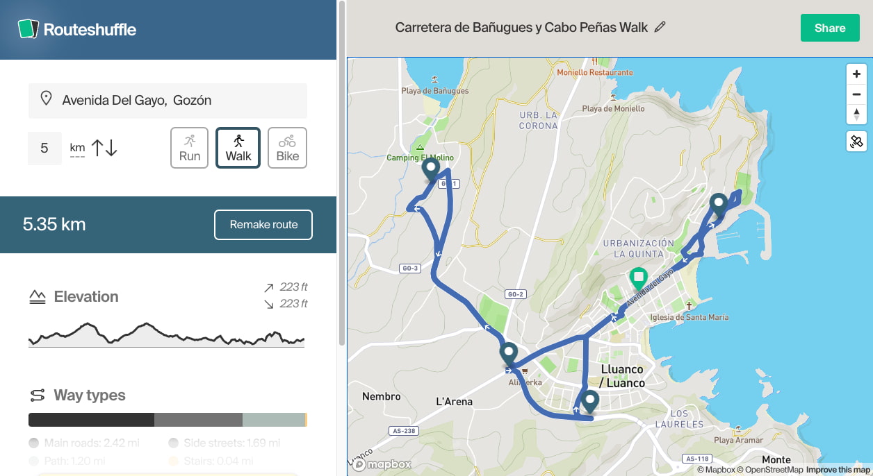 RouteShuffle: una forma de variar las rutas para caminar, correr o ir en bicicleta