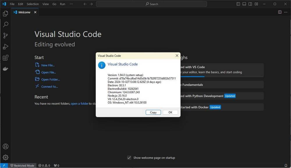 Visual Studio Code 1.94