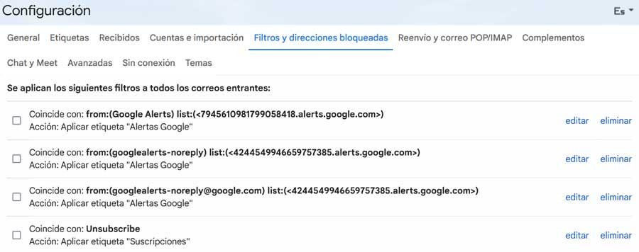 filtros gmail