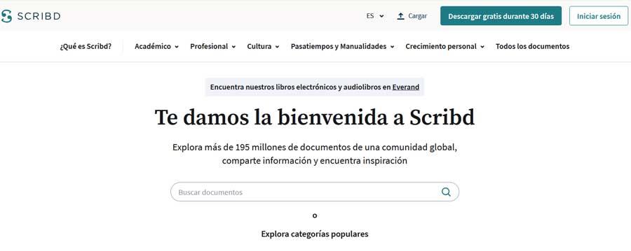 interfaz Scribd