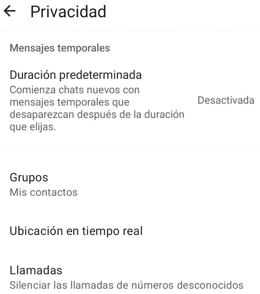 mensajes duracion determinada whatsapp