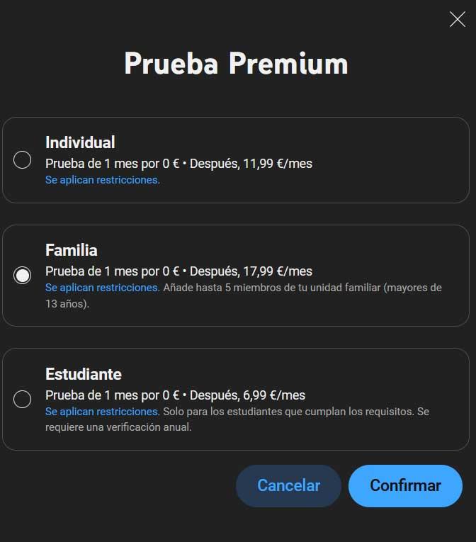 precios youtube premium