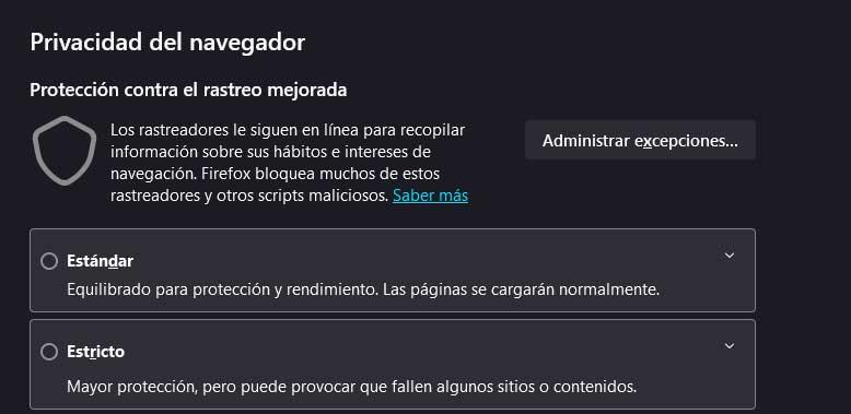 seguimiento firefox