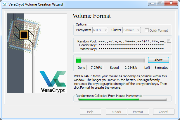 Creación de volumen virtual con VeraCrypt