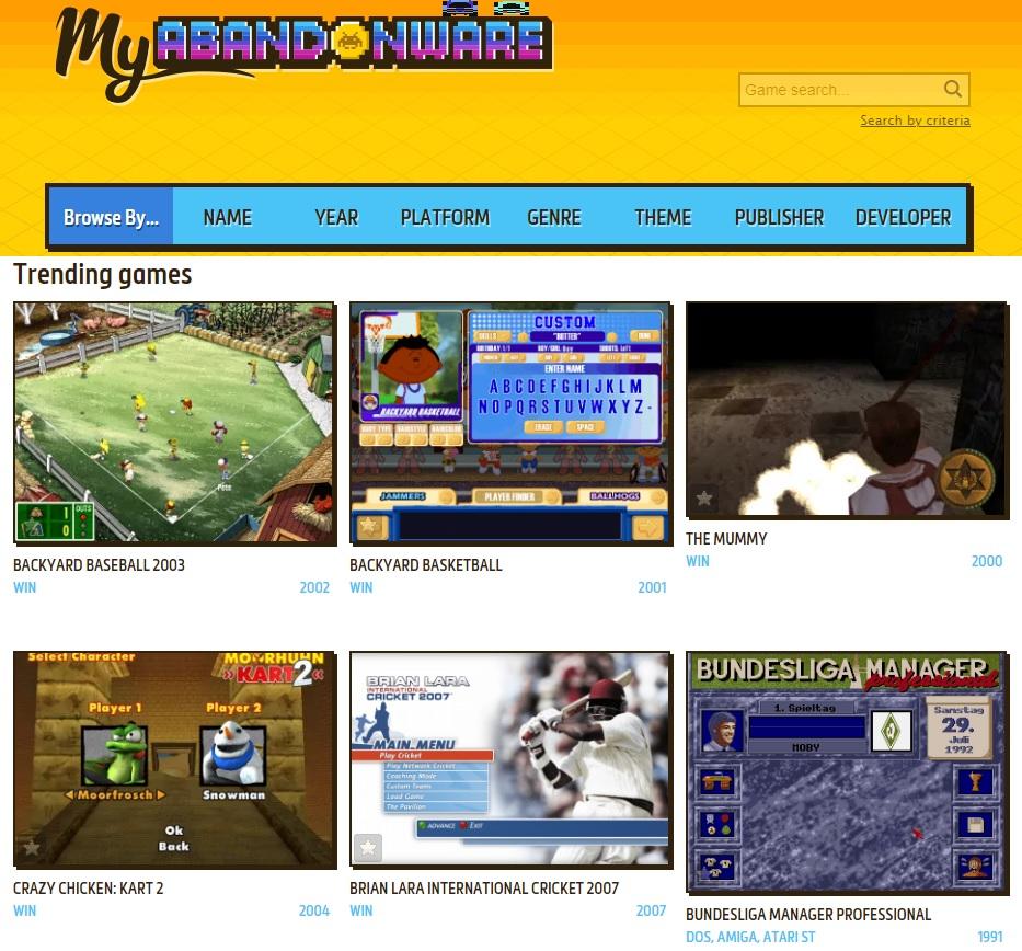 web juegos myabandonware