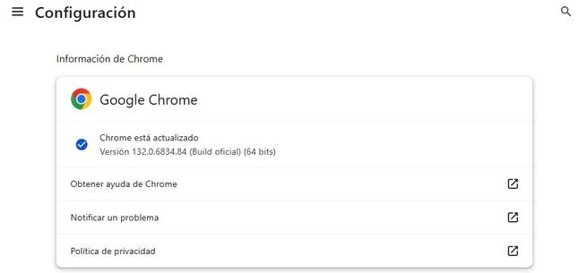 Opciones google chrome