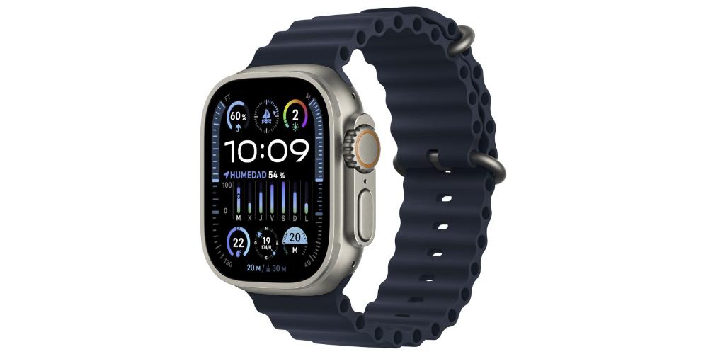 Apple Watch ultra 2 con correa ocean azul