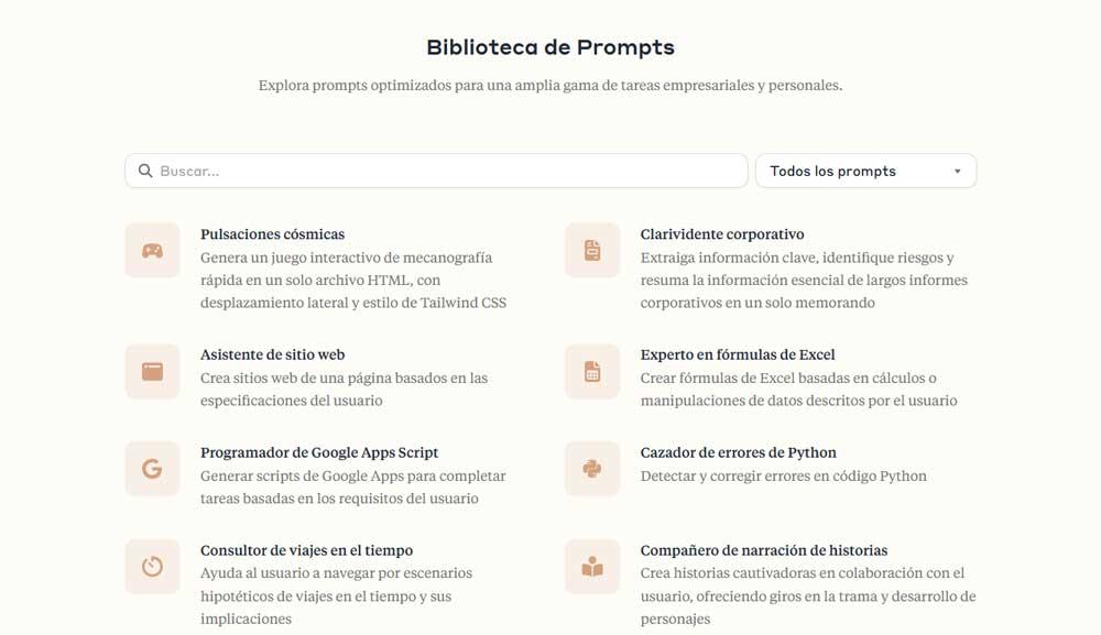 biblioteca prompt