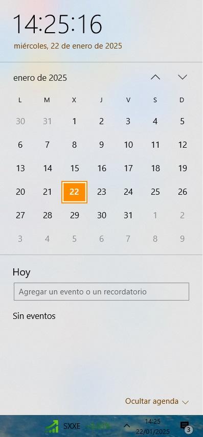 calendario windows 10