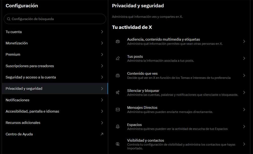 configuracion twitter