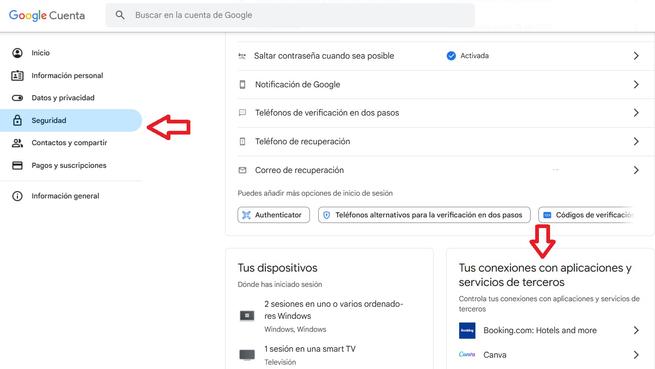 Seguridad en cuenta Google