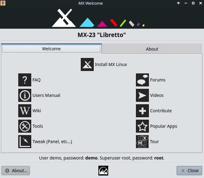 interfaz mx linux