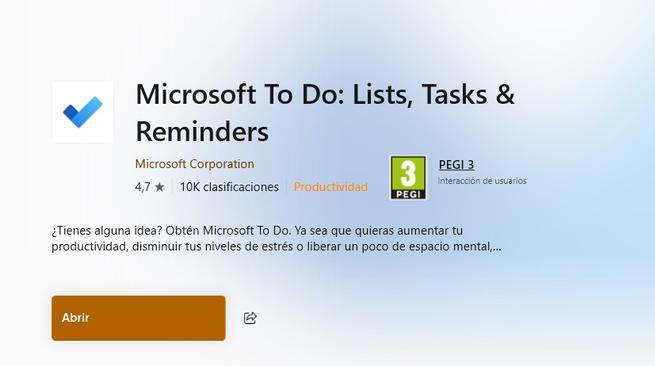 Aplicación en Microsoft Store