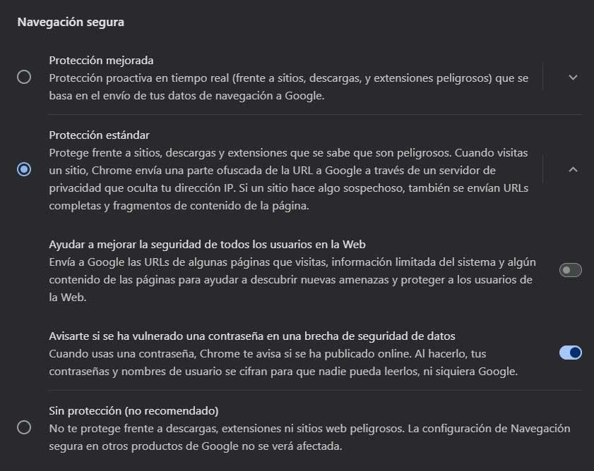 seguridad chrome Google