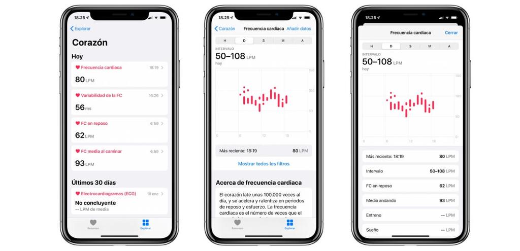 historial frecuencia cardiaca apple watch