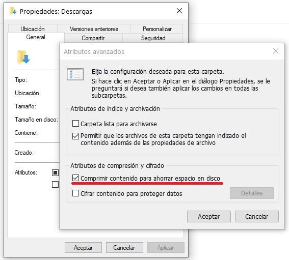 Opciones ntfs