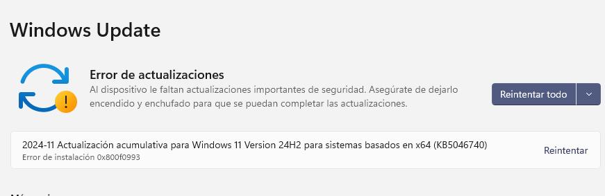 Error actualizar windows 11